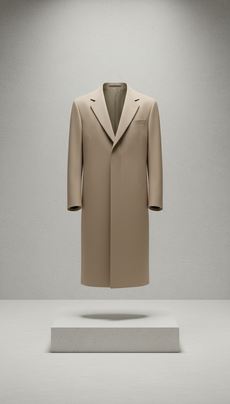 Sandstone Beige Tailored Overcoat