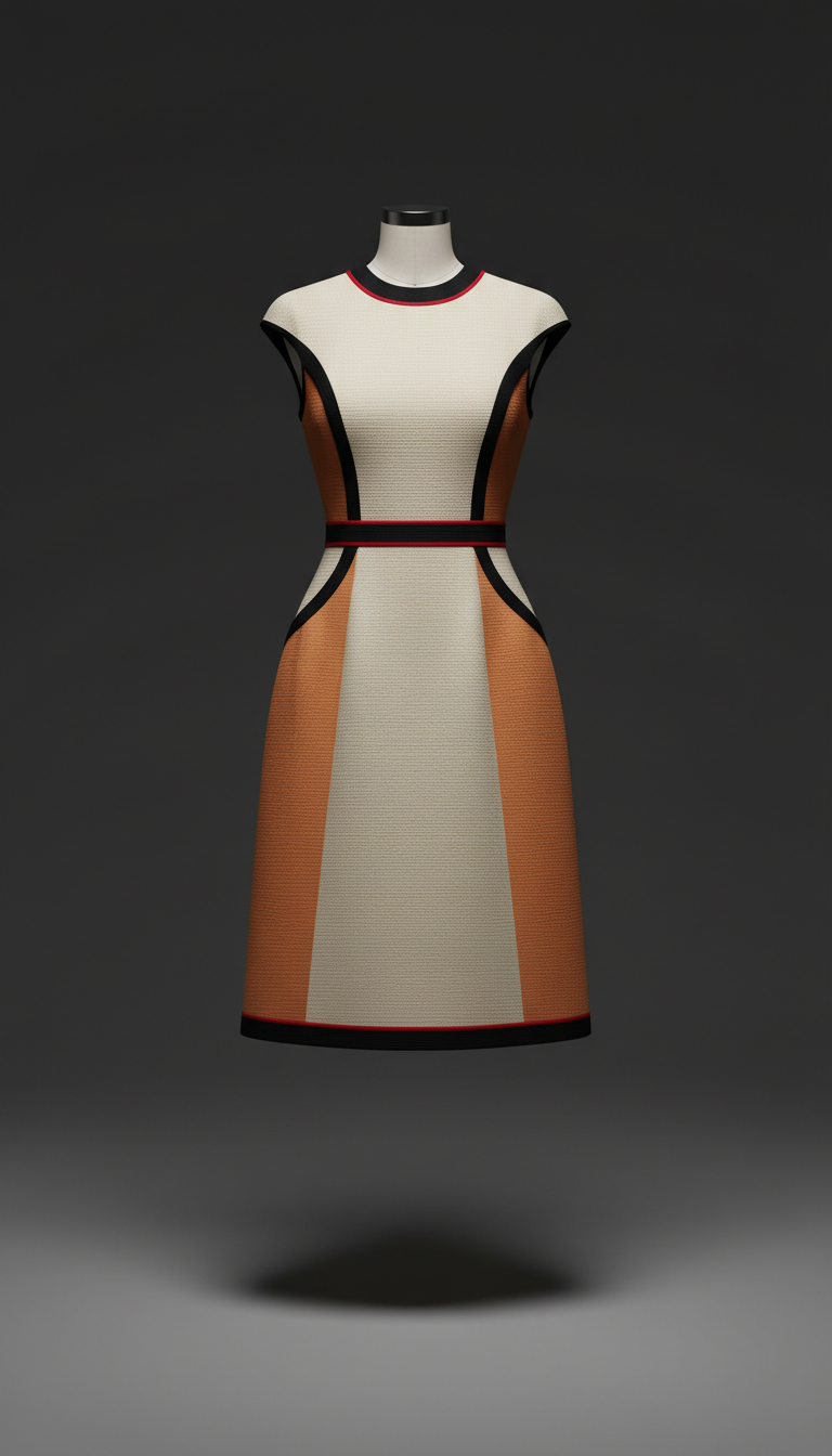 Sculpted-Waist Tailored Dress